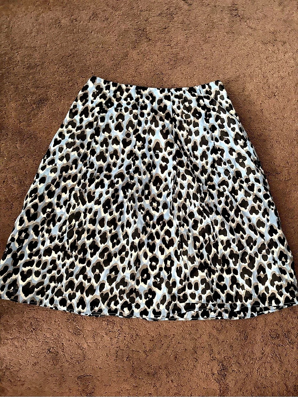 Tahari Women's Animal Print A-Line Skirt in Blue & Black